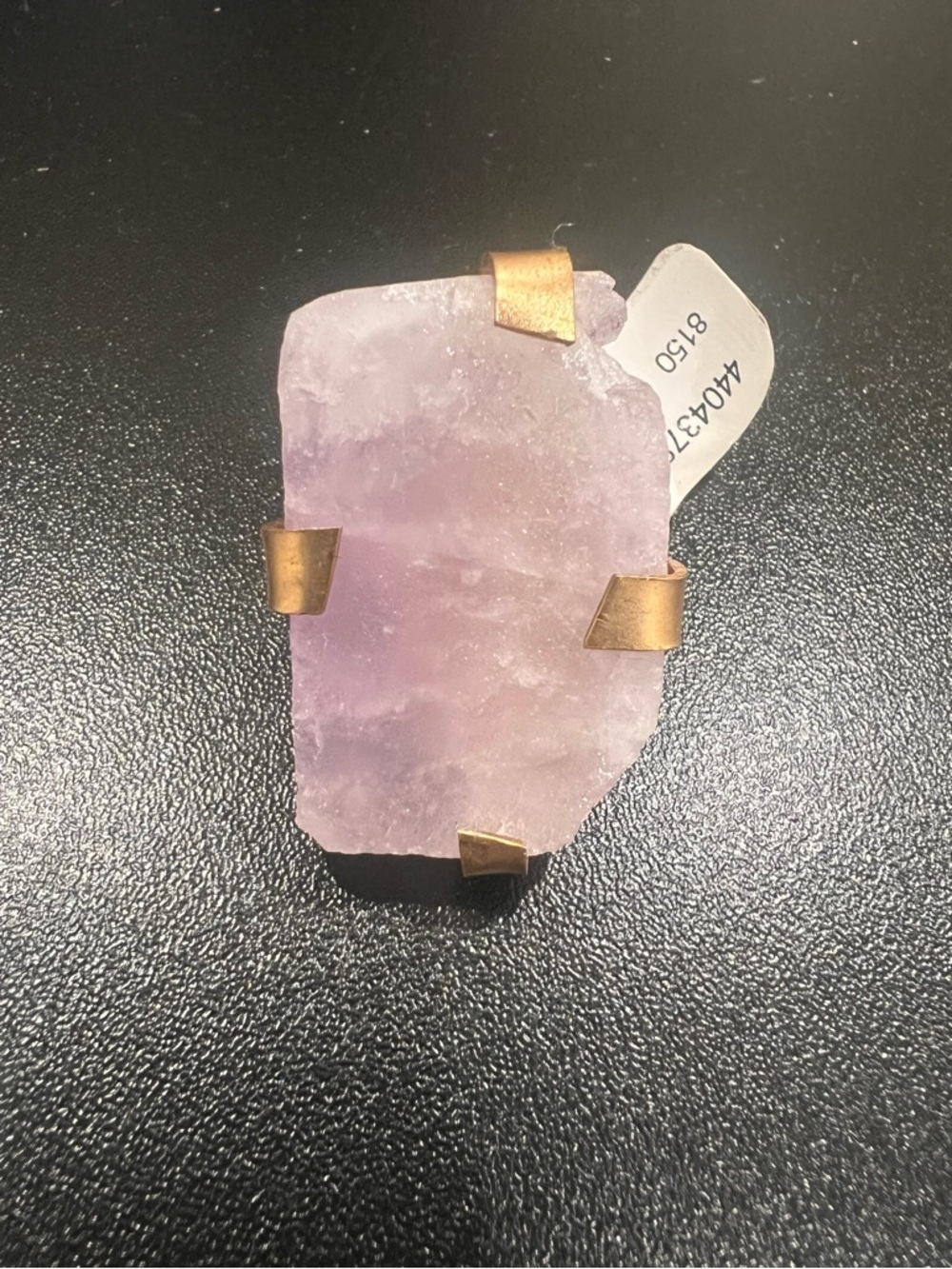 NWT Free People Raw Amethyst Stone Statement Ring with Brass Prongs and Band - 8